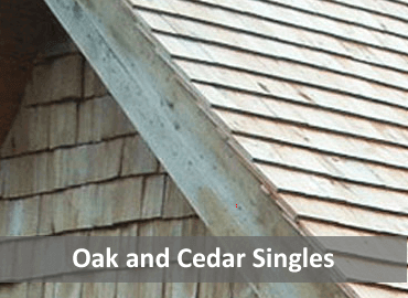 We specialise in oak and cedar singlged roofs